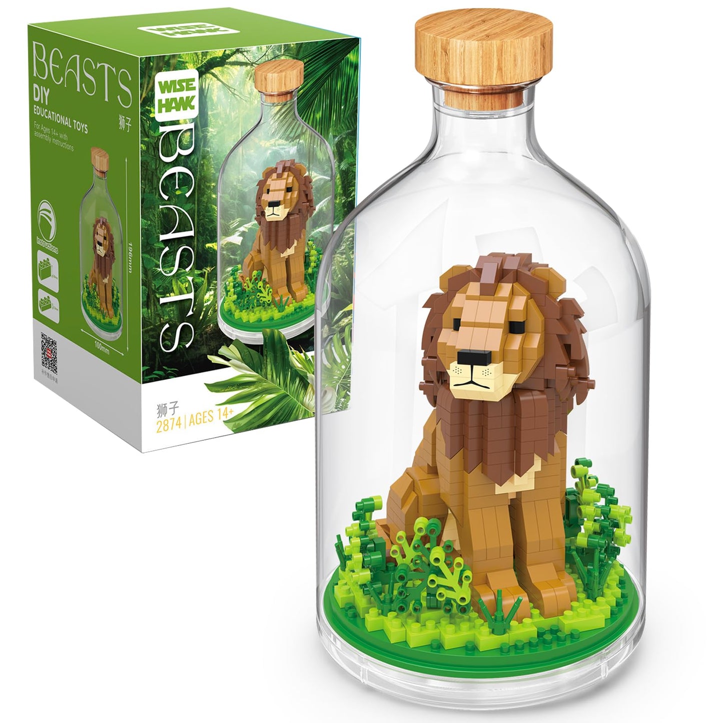 OLTLYUNH Creative Lion Toy Building Set mature-themed Mini Animal Friend Set Party Favors Gift for Kid Animal Lover Office Home Decor Birds Building Block Kit New Year Easter Birthday Gift for Boys Girls