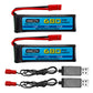 Amzzn 2Pcs 3.7V 680Mah 1S Lipo Battery With Jst Plug And Usb Charging Cable For Udi U817 U818A V959 V222 V929 S032 Rc Drone, Fou