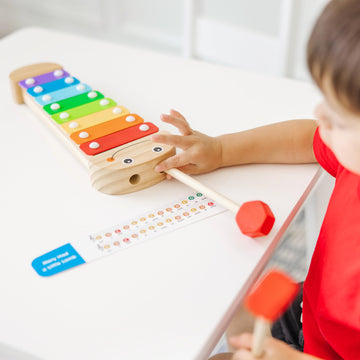 Melissa & Doug Caterpillar Xylophone Musical Toy - Blue, 15.25 x 6.5 x 1.5, Includes Wooden Mallets, For Toddlers Ages
