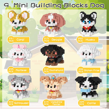 Scosloo Micro Mini Building Blocks Dog Series, Animals Model Toy Party Favors For Kids, Creative Building Blocks, Birthday Gift