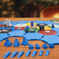 BKPrint3D Custom Civilizations for Catan Board Game - Aztec Base Set, 3D Printed, Blue Metal Player Pieces