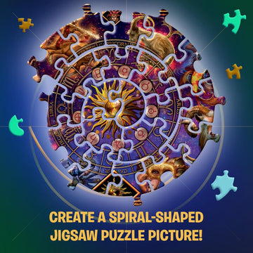 Trefl Zodiac Signs1040 Piece Jigsaw Puzzle Spiral 27'X19' Print, Spiral Shape Twisted Pictures For Adults And Children From 12 Years Old