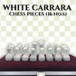 Handcrafted enhanced Marble Chess Pieces Set - Elegant 32-Piece Replacement for 12-15 Inch Chess Boards Storage Box (White and Green)