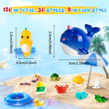 Hslcgf 30 Pcs Miniature Ocean Theme Mini Resin Ocean Animals Ocean Mini Figurines Resin Axolotl For Diy Fish Tank Accessories, M
