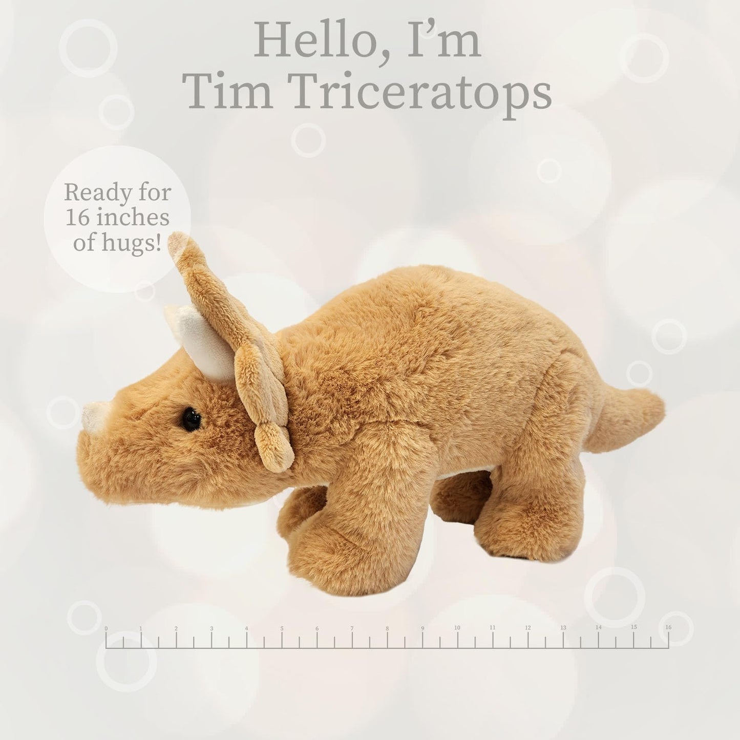 Worlds Softest Plush Tim Triceratops, Lushee, Large, 16 Stuffed Animal for Baby, Toddler, Kids, Adults - Triceratops Plush Toy-
