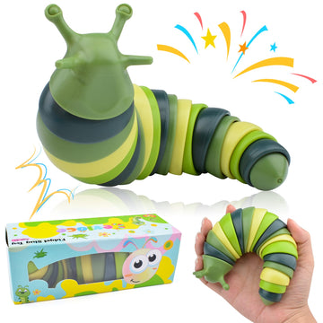 Cevioce Sensory Slug Fidget Toys,Fidget Slug Toys For Adults & Kids Party Favors,1 Pc Cute Autism Sensory Toys For Autistic Children,Toddler Toys Age 1+,Travel Toys For 1+ Year Old (Green)