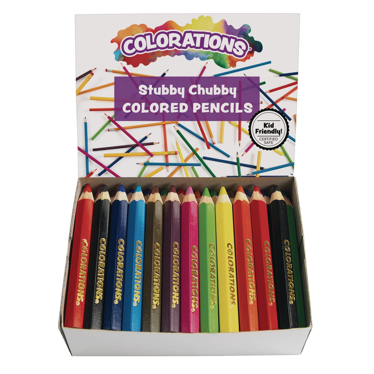 Colorations STUBPEN Stubby Chubby Colored Pencils for Kids - Set of 48 ...