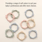 YIVEKO Silicone Teethers for Babies 0-6 6-12 Months Teething Toys for Infants Baby Chew Toys for Sucking Needs Baby Teething Rings for Infant Boys and Girls 3 Pack-Dinosaur-Baby Blue