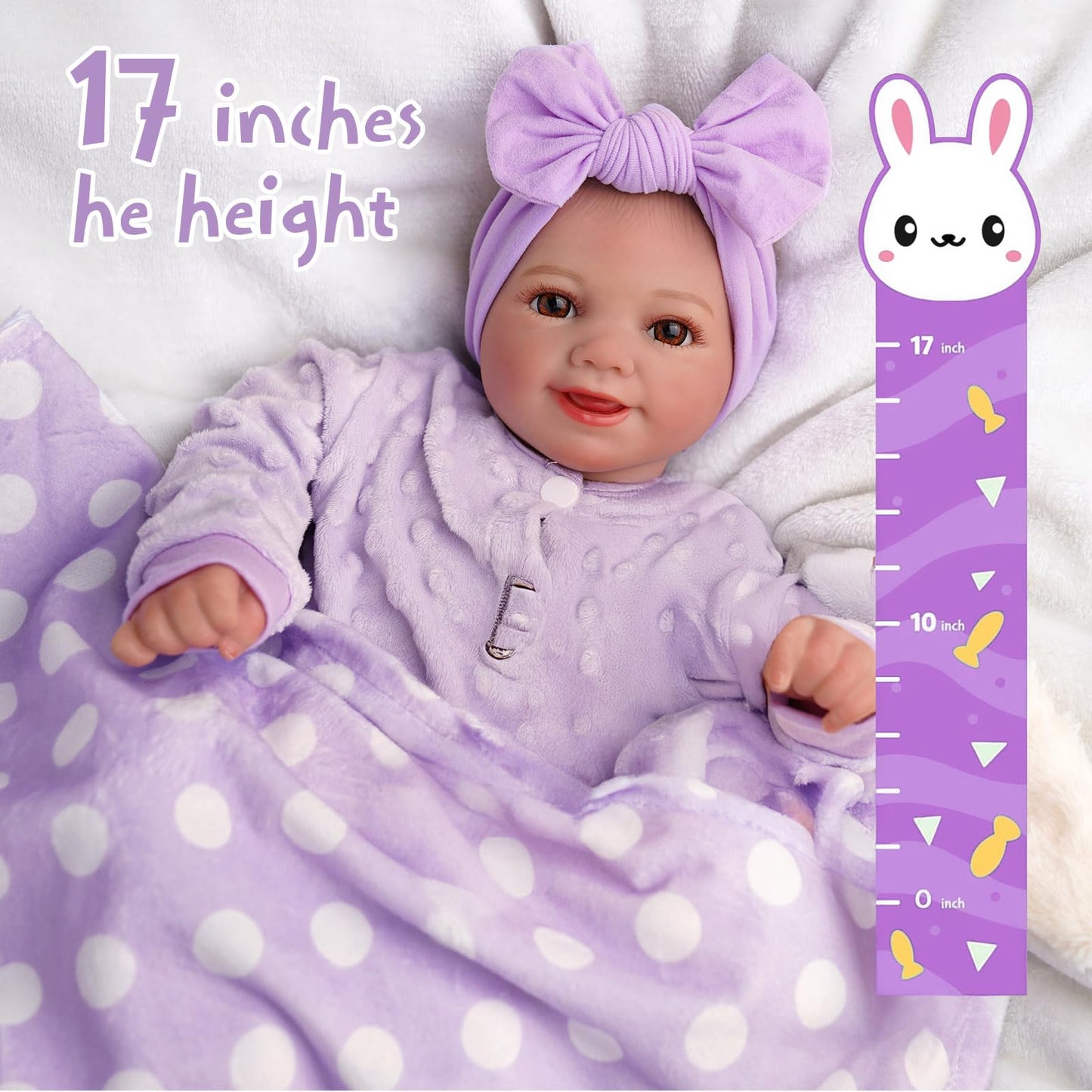Babeside Lifelike Reborn Baby Dolls With Bassinet, 17 Inch Soft Body Realistic Newborn Real Life Girl Baby Dolls Soft Vinyl And Cloth Body With Basket & Feeding Kit Gift Box For Kids Age 3+