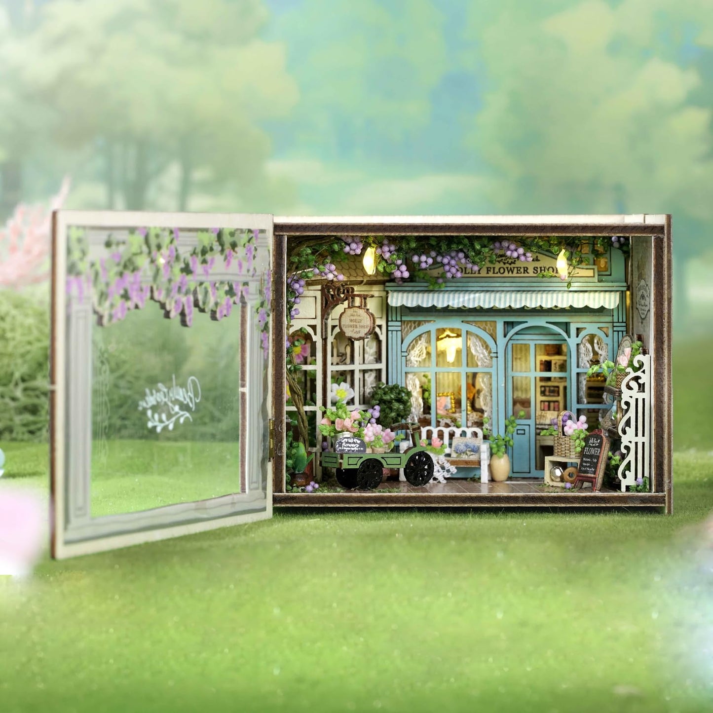 DIY Miniature House Kit  CUTEROOM Mini House Kit for mature-themed to Build  Wooden Dollhouse Making Kit with Furniture  Christmas Birthday Gifts- Molly Garden