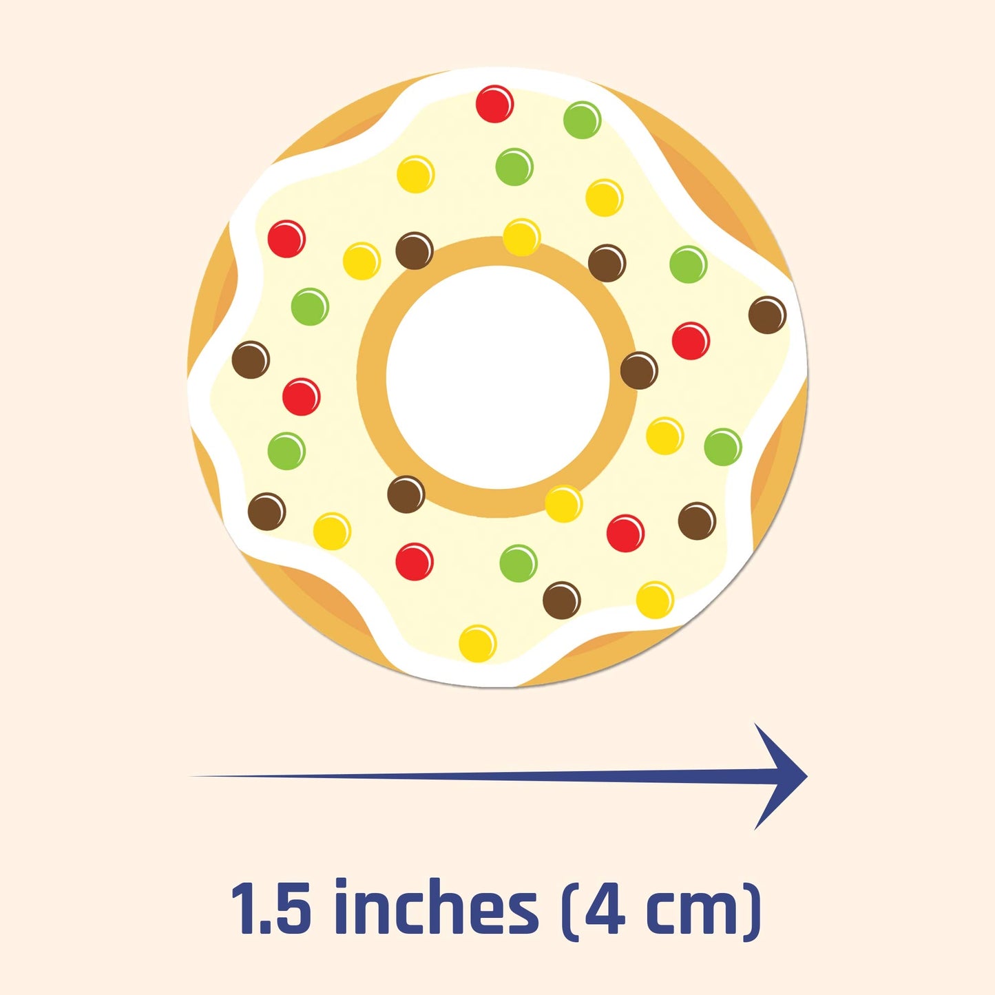 Donut Stickers Sheets Set, 1.5'' - 20 Sheets, 200 Stickers