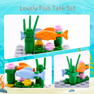 Fish Tank Building Kit, Junior Ideas Building Sets For Child, Toy Fish Tank Building Blocks Model, Creatvie Moc For Boys & Girls