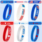 Junebrushs 24Pcs 4Th Of July Party Favors Silicone Bracelets Usa American Flag Red White And Blue Rubber Wristbands For Patrioti