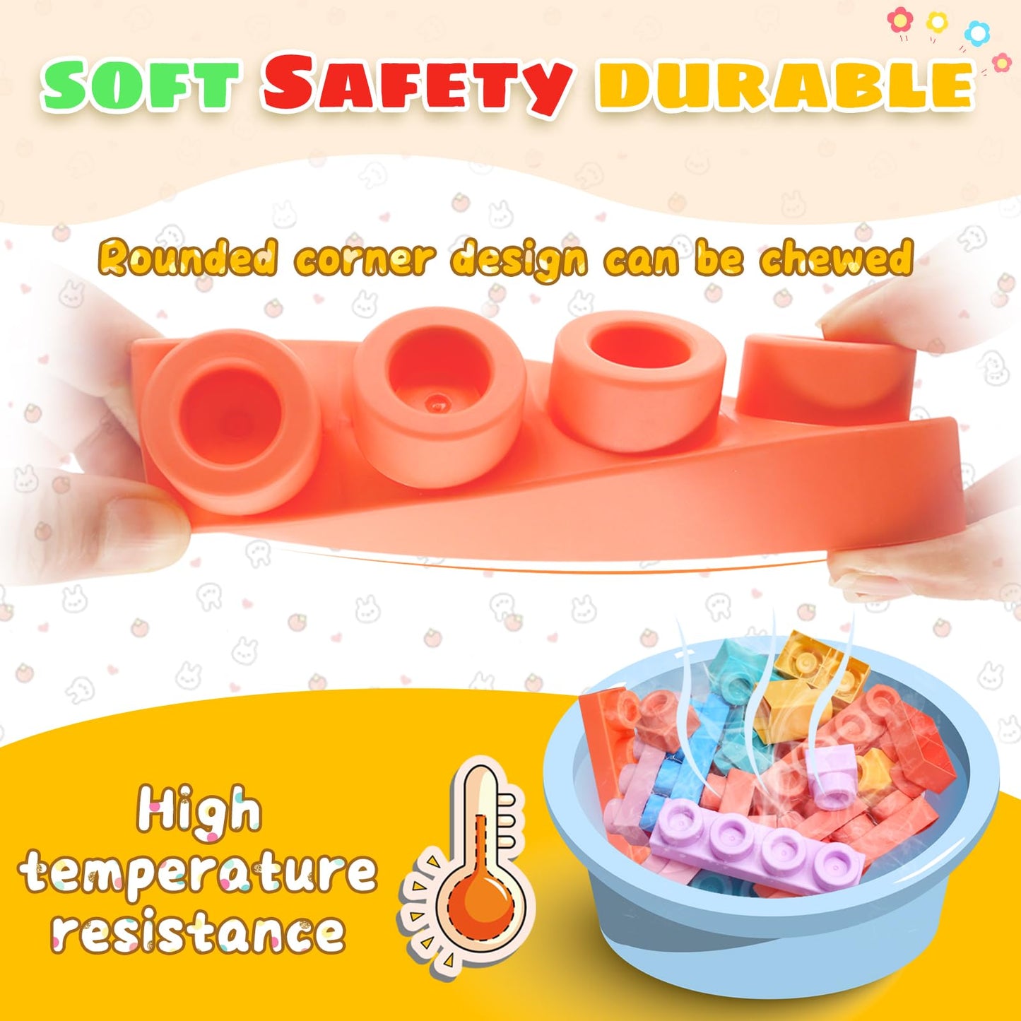 Large Particle Soft Building Block Toys With Storage Box With Pull Rods For Toddler Aged 18 Months To 6 Years Old.Preschool Toys