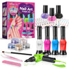 Shemira Nail Art Kit for Girls, Nail Polish Kit for Kids Ages 7-12 Years Old, Ideal Birthday Gift for Girls 7 8 9 10 11 12 Years