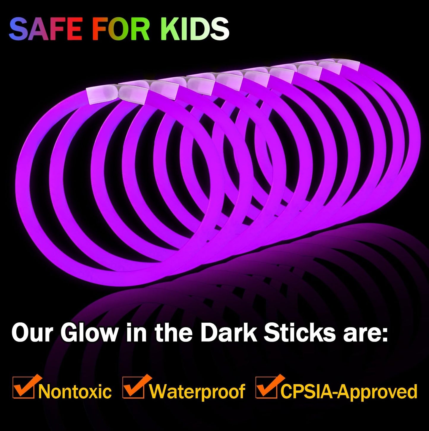 Yofobu Purple Glow Sticks Light Up Bracelets Glow Necklaces With Connectors Bulk 50Ct 8' Glowsticks 4Th Of July Neon Party Supplies For New Year Christmas Valentine'S Day Mari Gars Wedding Birthday