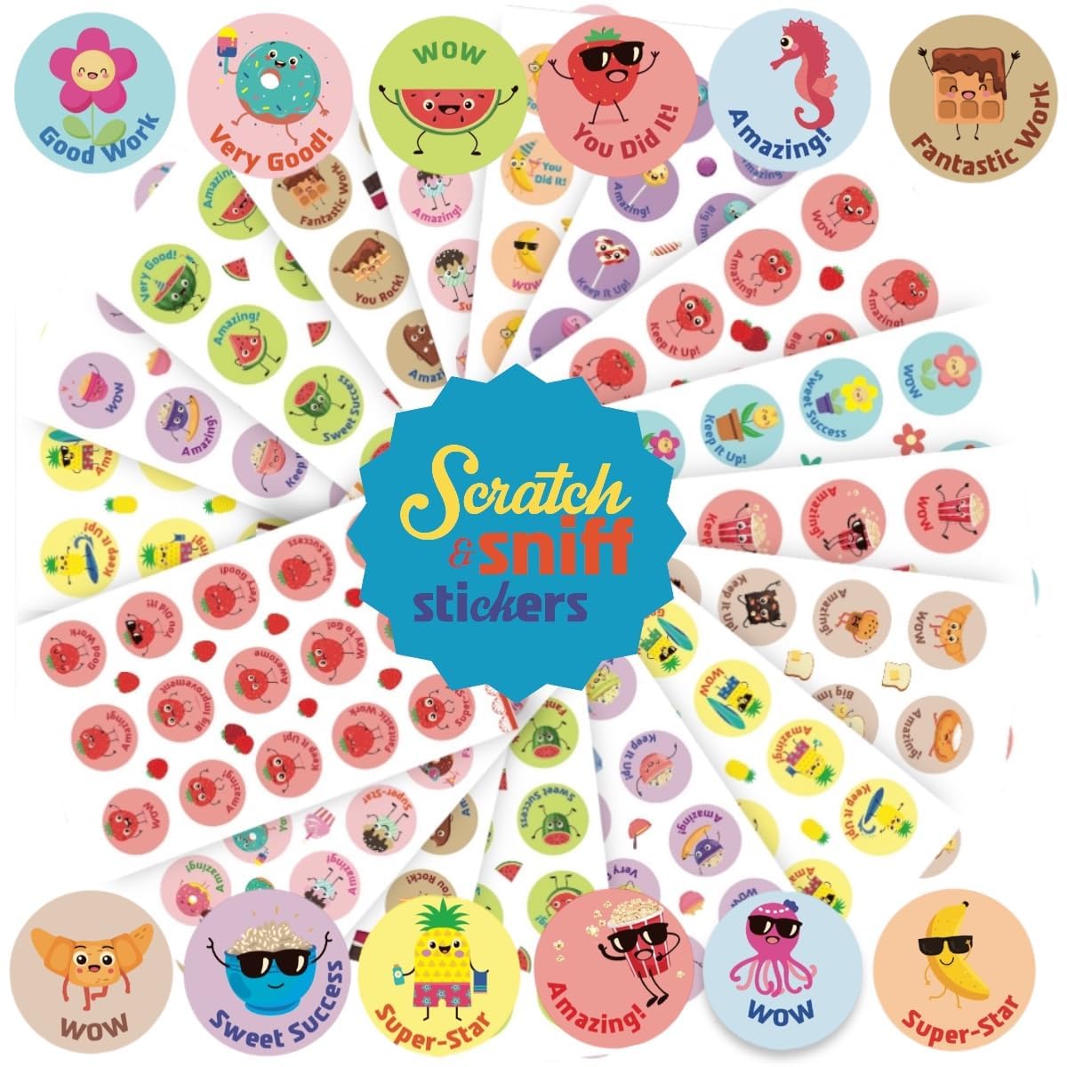 Joyful Artistry Scratch And Sniff Stickers, 72 Sheets, 12 Different Scents, Reward Stickers For Kids, Smelly Stickers, Scented S