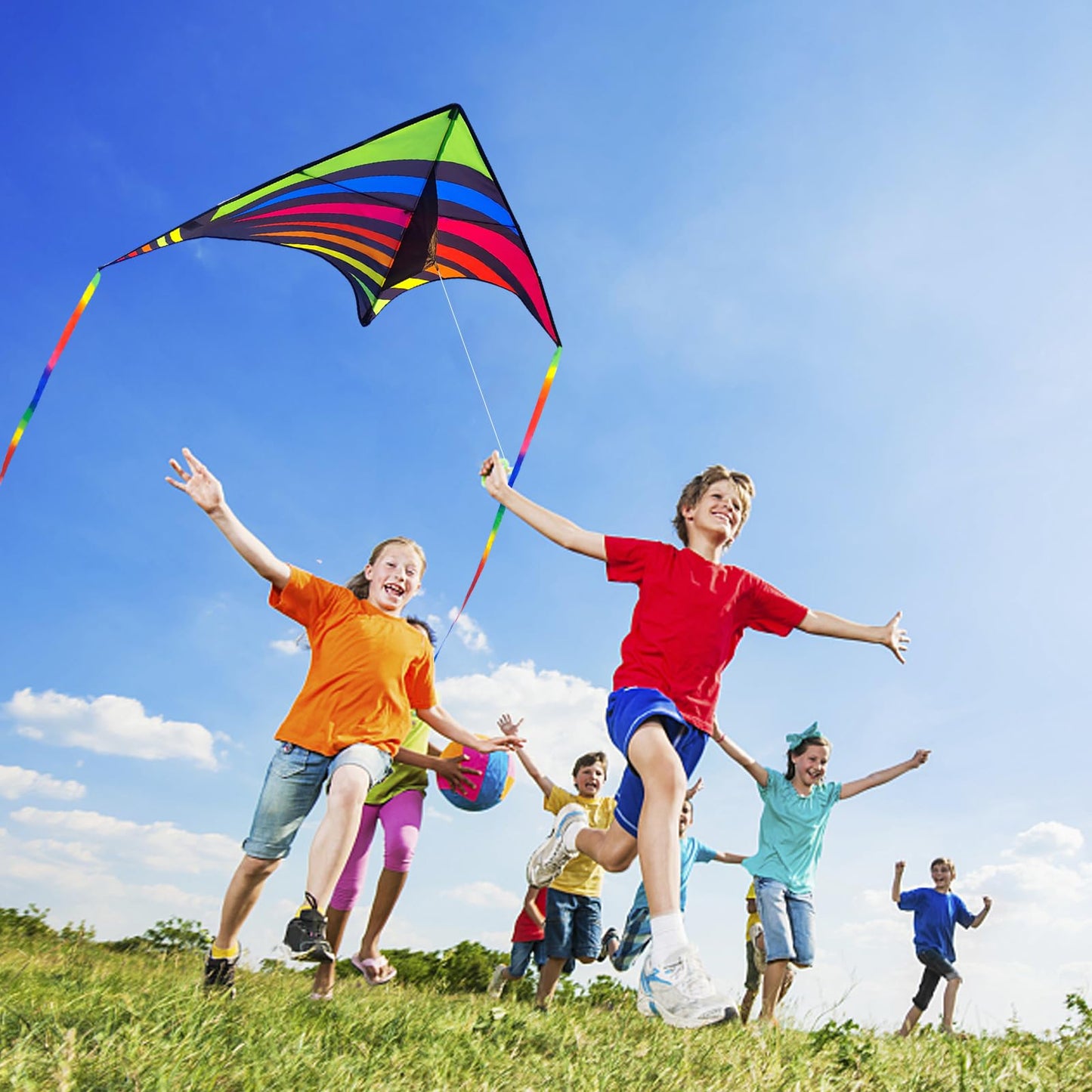 Mint'S Colorful Life 2 Pack Delta Kites For Kids & Adults, Extremely Easy To Fly Kite, Best Kite For Beginner(Green & Rainbow)
