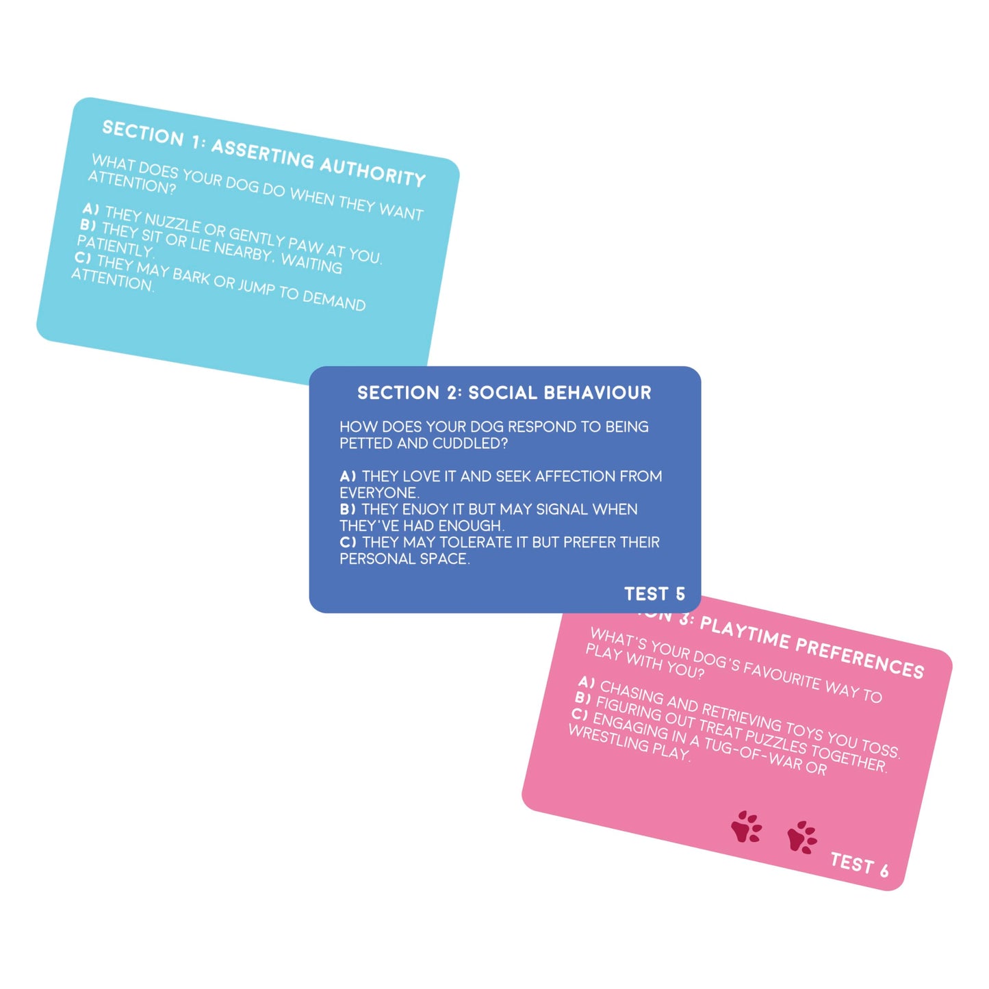 Gift Republic Dog Personality Test Cards - 100 Fun Cards for Dog Lovers - One Size - Blue - Discover Your Dog's Unique Traits