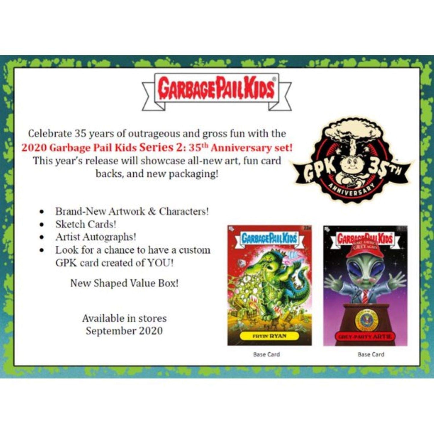 Garbage Pail Kids 2020 Topps Series 2 Trading Cards Value Box | 5 Packs