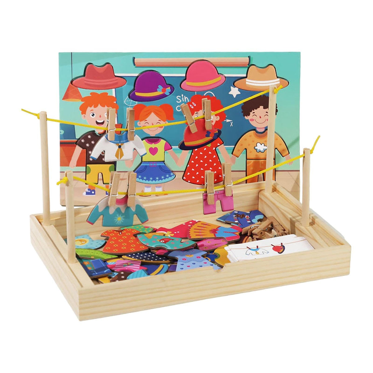 LOOM TREE Dress up Jigsaw Puzzles Matching Sorting Toy for Boys Girls Ages 2+ Children | Preschool Toys & Pretend Play | Wooden 