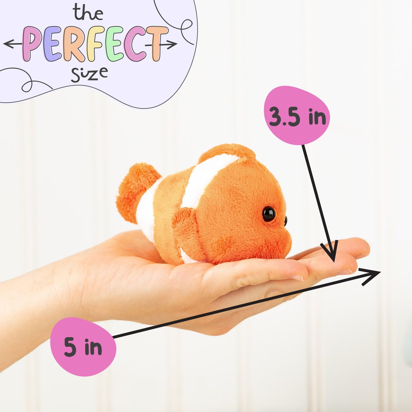Forest & Twelfth Stuffed Clownfish, Single Mini Stuffed Animal Plush Toy For Kids, Ocean Party Favors And Goody Bags, Classroom Treasure Box Prizes, Stocking Stuffers (Clown Fish)
