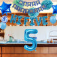 5th Birthday Decorations Rose gold for Girls,Hi Five Birthday Balloons 5th Birthday Banner Number 5 Star Foil Balloons Latex Con