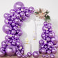 Purple Balloons In Different Sizes 5 10 12 18Inch-134Pcs Metallic Chrome Purple Balloons For Garland Arch