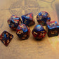CREEBUY Red & Blue Polyhedral Dice Set for D&D, RPG, MTG - Resin D20, D12, D10, D8, D6, D4