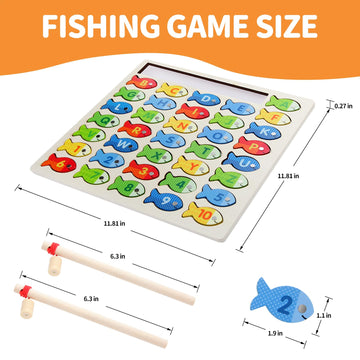 Diaodey Wooden Magnetic Fishing Game For Toddlers, Montessori Fine Motor Skills Toy With Letters And Numbers, Preschool Learning