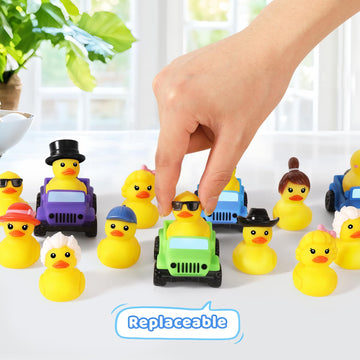 40 Pcs Jeep Ducks Rubber Ducks, 2.8 Inch Jeep Ducks For Ducking, 20 Rubber Ducks Assortment With 20 Jeeps, Ducks For Jeeps Colle