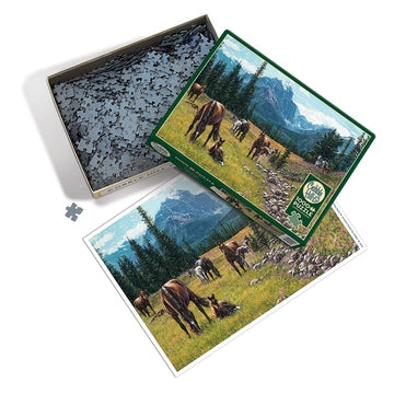 Cobble Hill 1000 Piece Puzzle - Horse Meadow - Paper Material - Model 40156 - Sample Poster Included