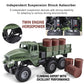 JPJCOOY RC Military Truck 6x6 Road Remote Control Car 1/16 Scale Remote Control Truck 4WD All Terrain Rock Army Transport Vehicl
