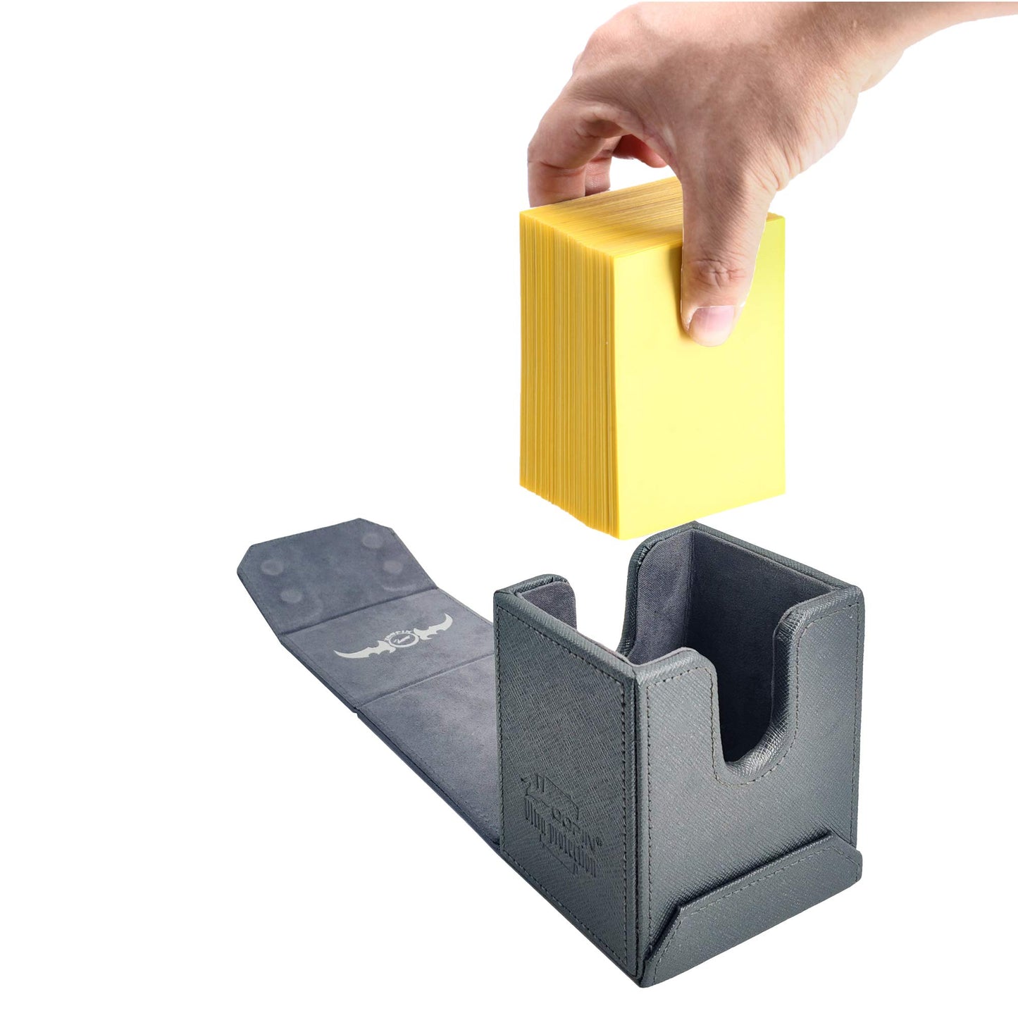 Zoopin Leather Deck Box-Metallic Gray For Collectible Cards-Mtg,Yugioh,Pokeman,Tes Legacy,Munchkins Ccg Decks And Also Small Tok