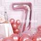 Aule 40 Inch Big Rose Gold 7 Balloon Number Large Foil Helium Number Balloons 0-9 Jumbo Giant Happy 7Th Birthday Party Decoratio