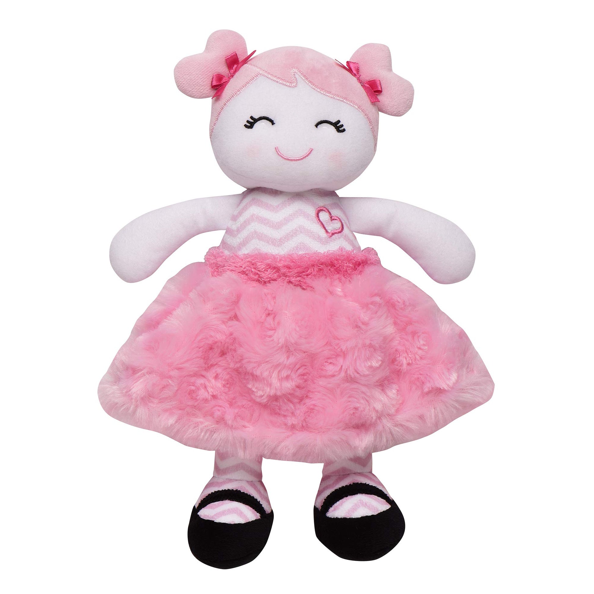 Baby Starters Plush 11 Inches Snuggle Buddy Baby Doll, Marisa With Chevron Stripes, Pink