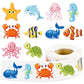 DECYOOL 800 Pcs Ocean Animal Stickers Roll for Kids, Sea Animal Stickers Decor, Fish Decals for Ocean Theme Parties, Summer Part