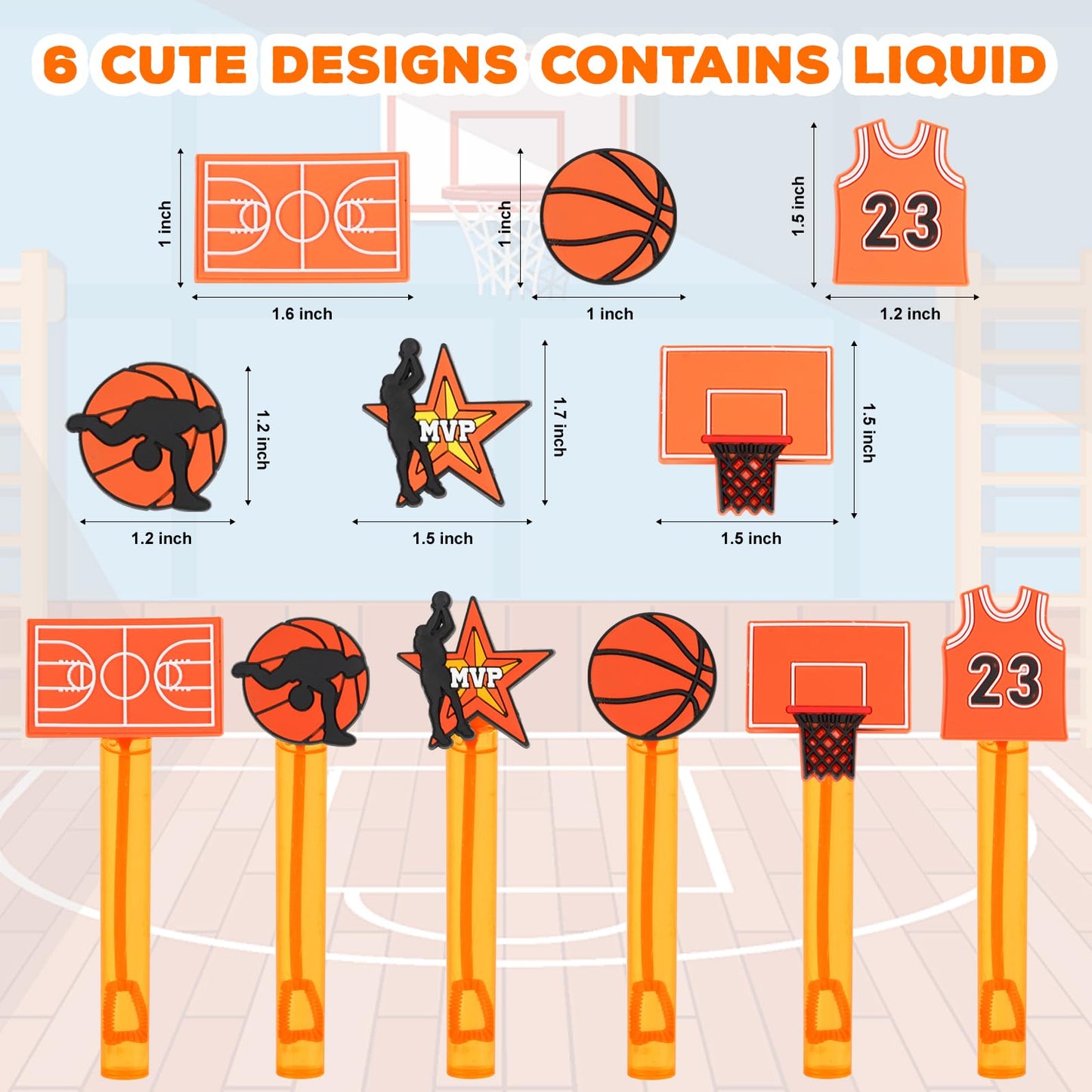 48 Pieces Basketball Party Favors Basketball Bubble Wands Bubble Wands For Kids Birthday Treats Goodie Bag Stuffers Classroom Pr