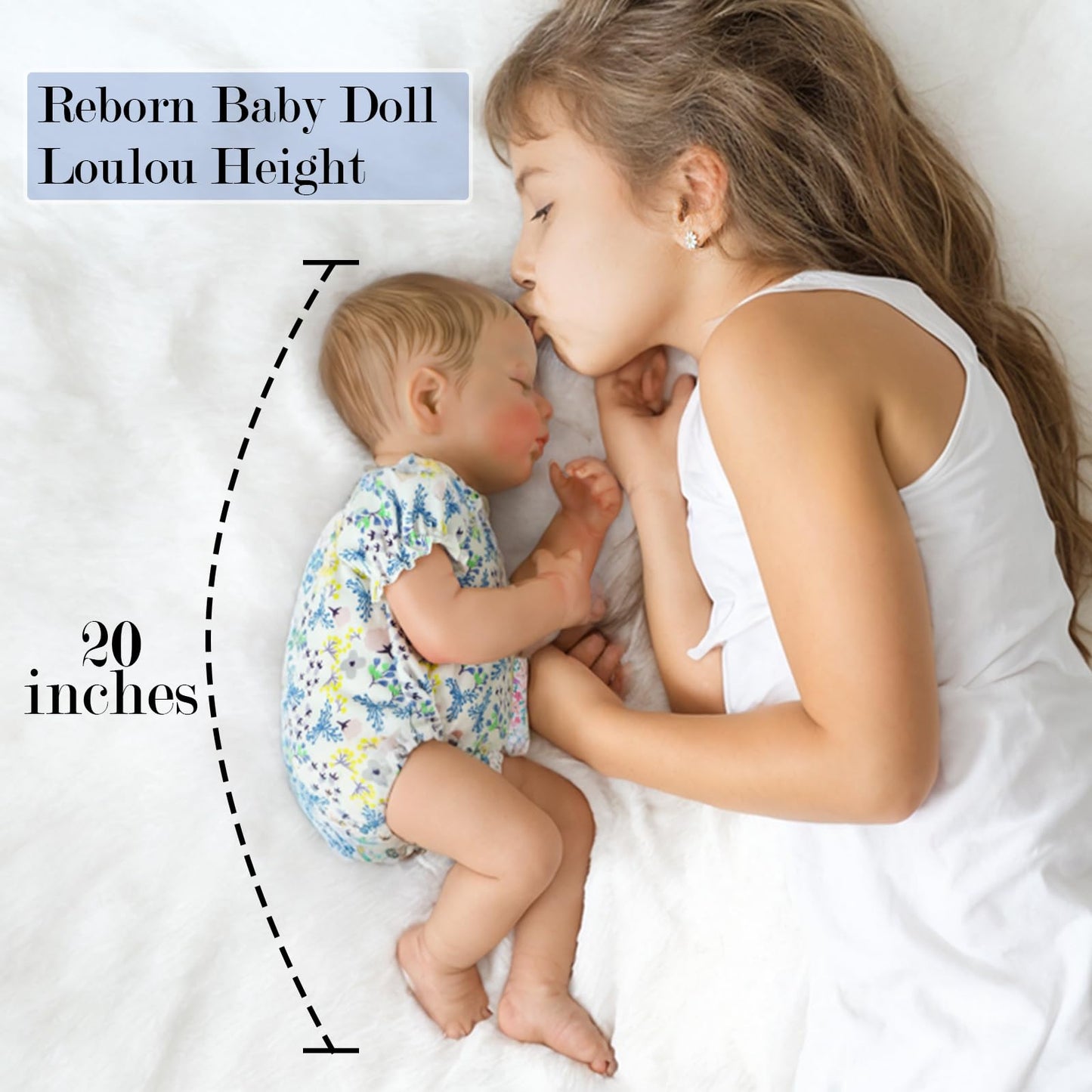 SCOM Lifelike Reborn Baby Dolls Loulou - 20 Cute Realistic Silicone Baby Girl  Weighted Full Vinyl Body Newborn Doll with Accessories for Ages 3+ | enhanced Gift