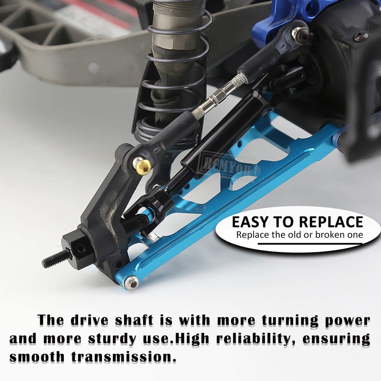 RCMYou Alloy Caster Block&Steering Blocks&Rear Stub Axle Carriers Stainless Steel Drive Shaft Axles CVD Upgrades Part for 1/10 S