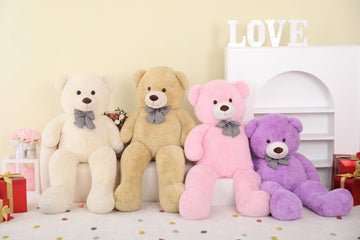 Morismos Giant Teddy Bear Stuffed Animal 4Ft, Big Teddy Bear Plush For Kids, Large Brown Bear For Girlfriend, 47In