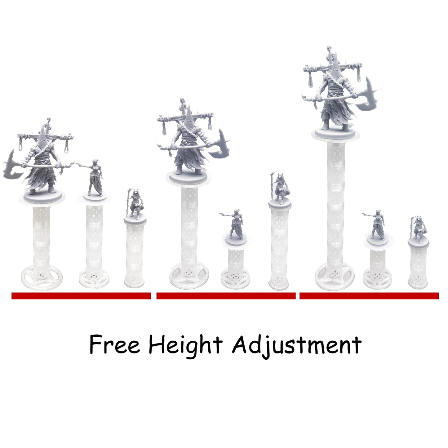 Lixusia Combat Risers for Flying Miniatures - 8 Adjustable Tiers, Crystal White, DND TRPG Terrain Flight Stands