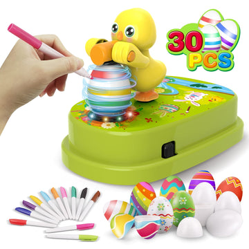 Engfa Egg Decorating Kit, Coloring Markers With 12 Dying Markers 30 Plastic And Slings, Dye Kit Easter Basket Stuffers Gifts For