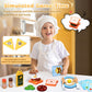 35 Pcs Wooden Play Kitchen Accessories, Pretend Play Kitchen Toys For Kids Toddlers, Wooden Play Cooking Set Play Food Cookware