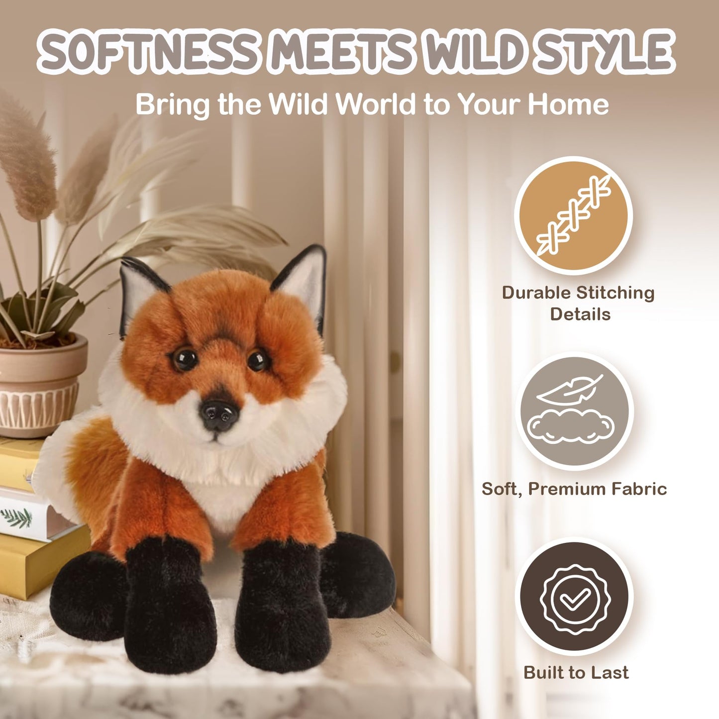 Forest & Twelfth 12'' Stuffed Fox Plush, Heirloom Collection Stuffed Animal, Premium Materials, Best Gift For Kids Age 3+, Nurse