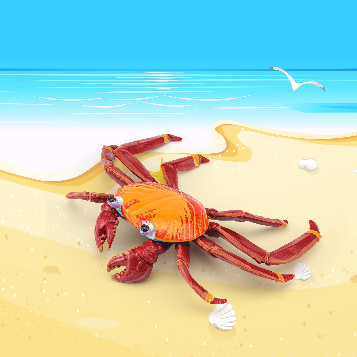 Lc Joycre Hermit Crab Toys Plastic Crab Figurine 5 Inch Sea Creatures Toys For Kids Crab Decor For Collection Realistic Sea Life