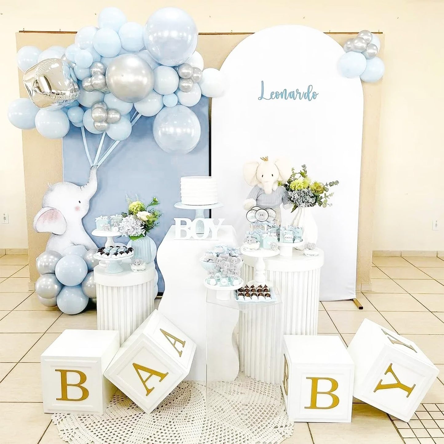 Jobkoo Pastel Blue Balloons 12 Inch, 100 Pack Light Blue Balloon Baby Blue Latex Balloons Matte Macaron Powder Blue Helium Ballo