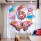 Butterfly Balloons 6th Birthday Decorations for Girls, Butterfly Birthday Party Supplies Fairy Pink Princess Groovy Party Suppli