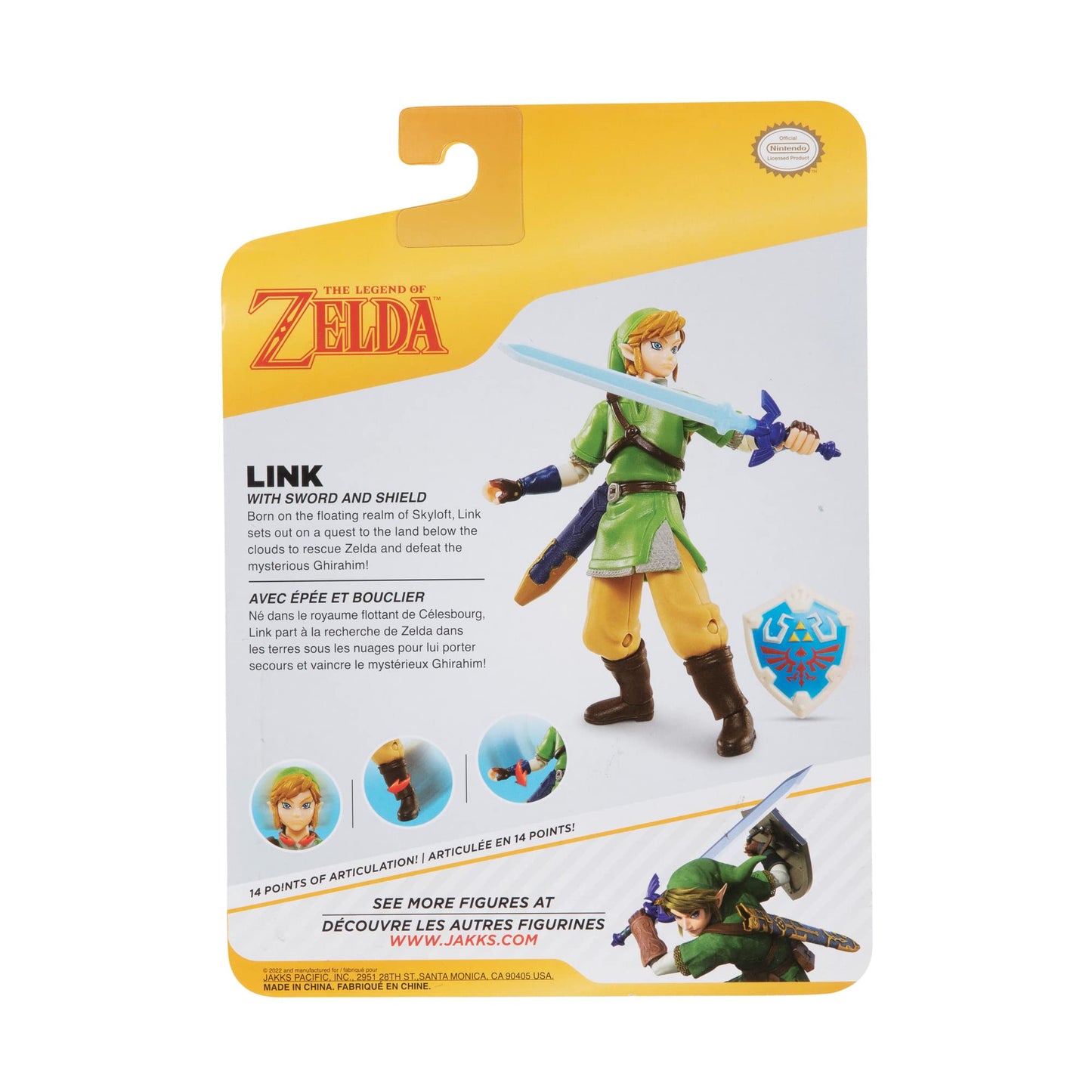 Nintendo Legend of Zelda Link Figure - 4 Inch Action Figure with Sword and Shield, Multicolor, Model 40432, Plastic Material