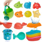 Baby Bath Toys for Kids  16PCS Mold Free Bathtub Water Play Toys with Floating Boats Bucket Watering Can Spoons and Storage Bag  No Holes Animal Floating Pool Toys for Babies and Toddlers